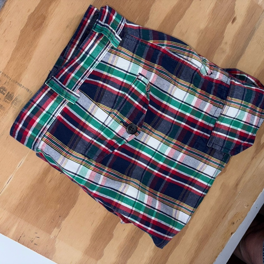 Polo Ralph Lauren Cargo Shorts 38‎ Blue Green Red Cotton Y2K Madras